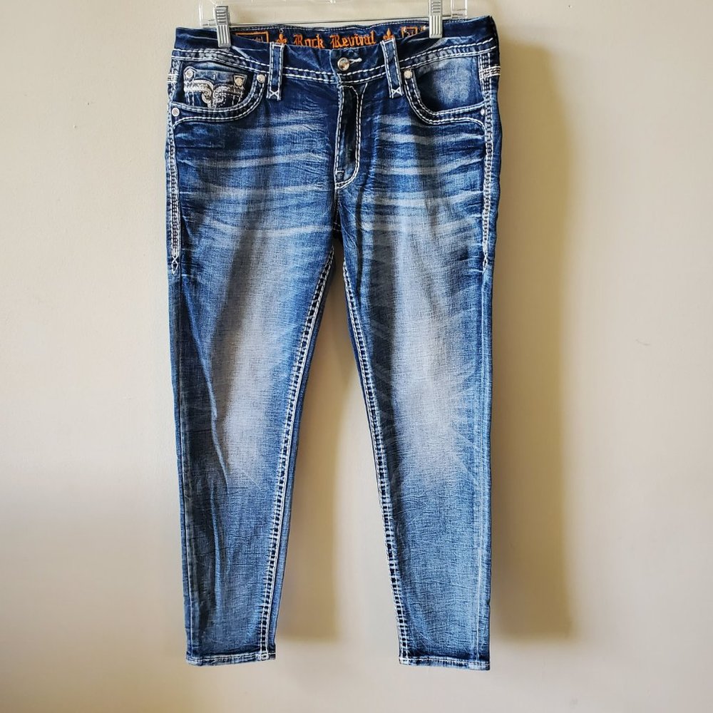 Rock Revival Womens Yandel Ankle Skinny Jeans Size 31 - Picture 2 of 6